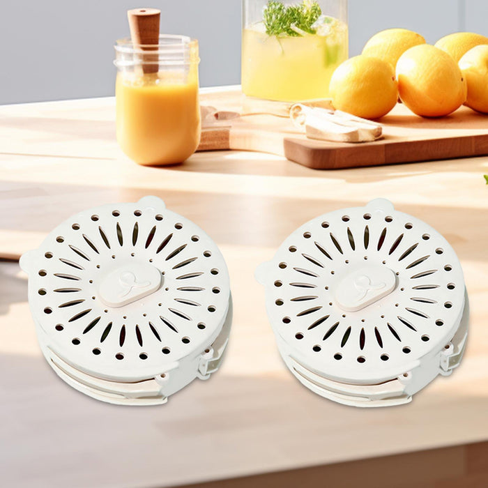 2 Pieces Colanders Bowl Draining Basket for Outdoor Activities Office Picnic White