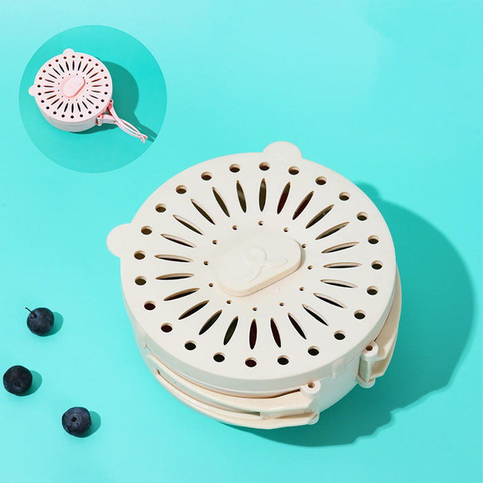 2 Pieces Colanders Bowl Draining Basket for Outdoor Activities Office Picnic White