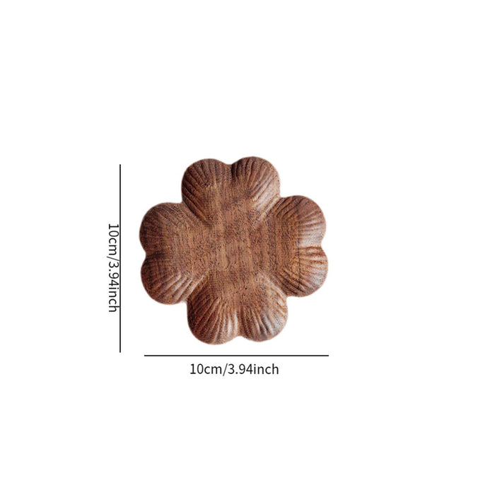 Wooden Coaster Tray Portable Coaster for Drink for Cafe Restaurant Household Four Leaf Grass