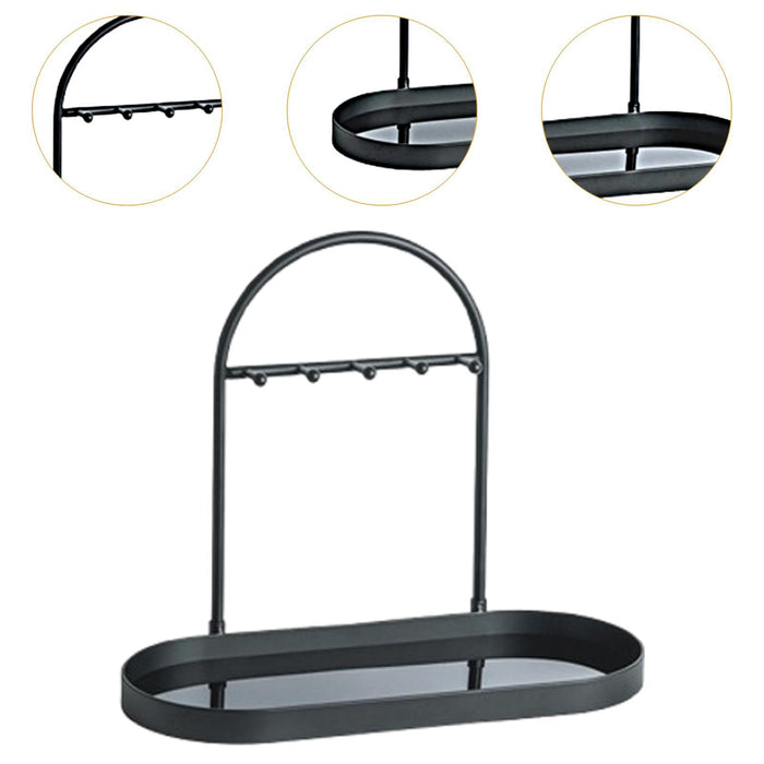 Jewelry Storage Rack Decor Sturdy Key Holder for Bedroom Entrance Countertop Black