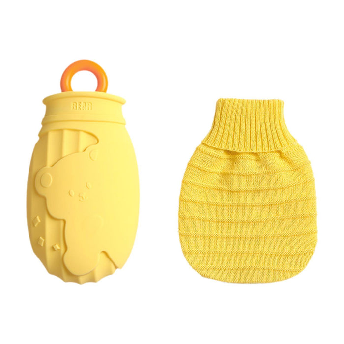 Hot Water Bottle with Cover Cute Water Heating Pad Small Feet Warmer for Bed Yellow