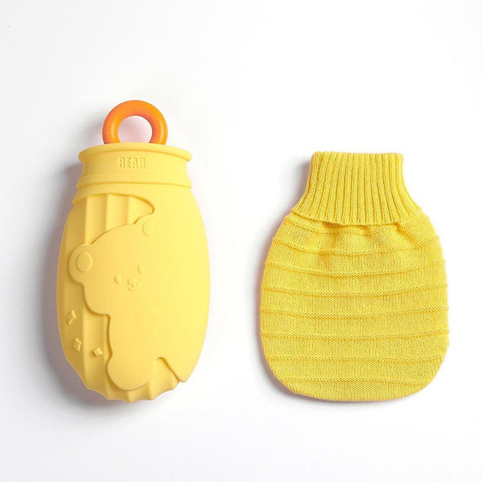 Hot Water Bottle with Cover Cute Water Heating Pad Small Feet Warmer for Bed Yellow