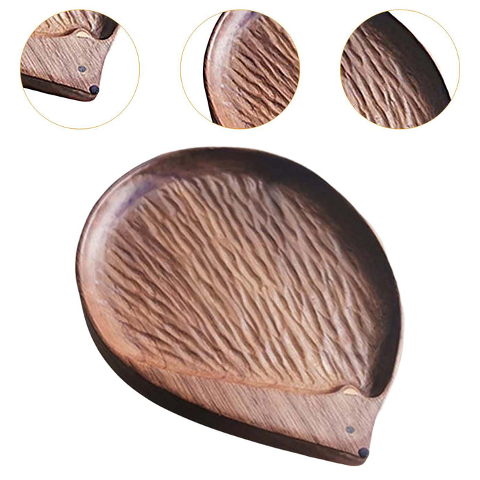 Wooden Hedgehog Shape Tray Appetizer Platter for Hotel Party Favor Farmhouse 18 cmx13 cm