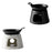 Tealight Candle Holder Fragrance Furnace Wax Melt for SPA Bedroom Meditation Black