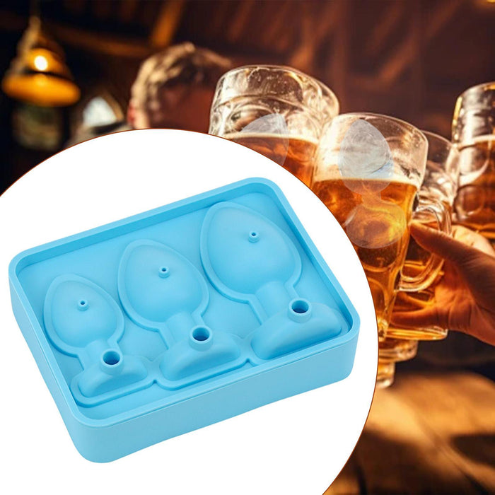 Ice Cubes Silicone Mould Three Sizes Grids Ice Cubes Maker for Beverage Cafe Blue