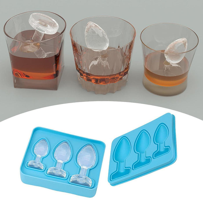 Ice Cubes Silicone Mould Three Sizes Grids Ice Cubes Maker for Beverage Cafe Blue