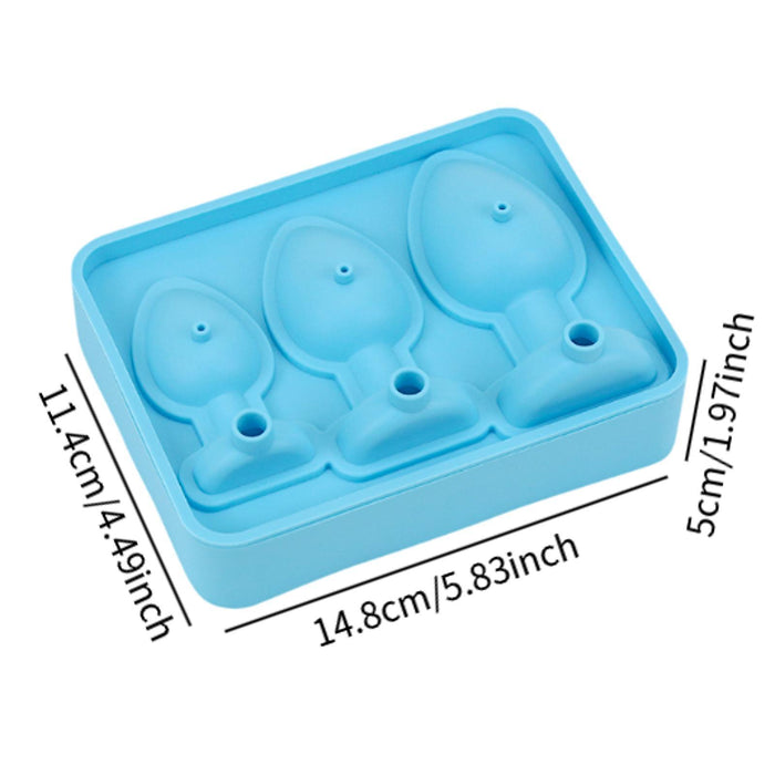 Ice Cubes Silicone Mould Three Sizes Grids Ice Cubes Maker for Beverage Cafe Blue