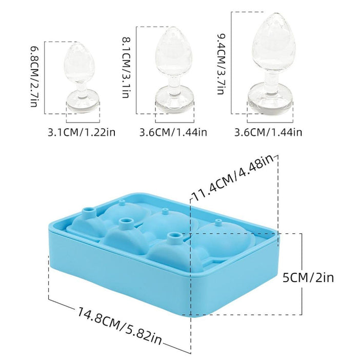 Ice Cubes Silicone Mould Three Sizes Grids Ice Cubes Maker for Beverage Cafe Blue