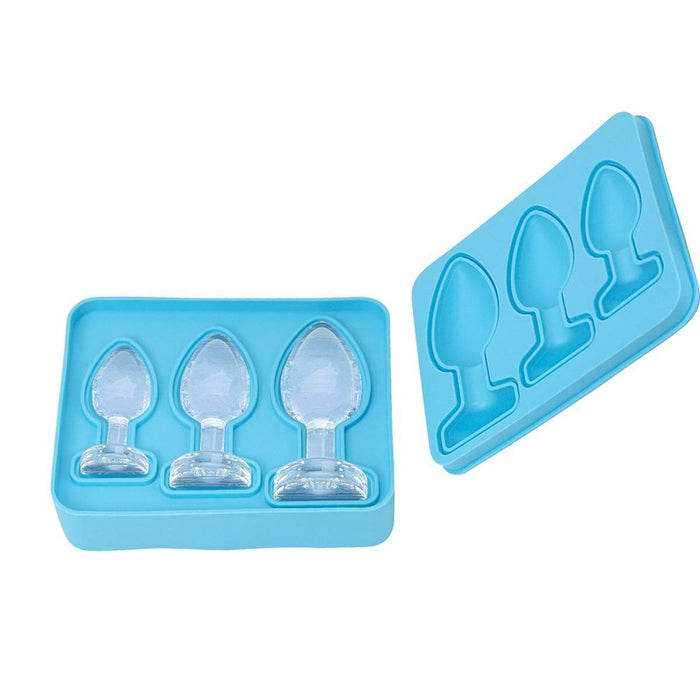 Ice Cubes Silicone Mould Three Sizes Grids Ice Cubes Maker for Beverage Cafe Blue