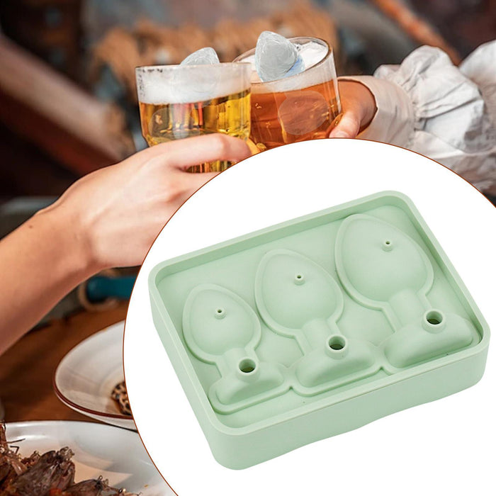 Ice Cubes Silicone Mould Three Sizes Grids Ice Cubes Maker for Beverage Cafe Green