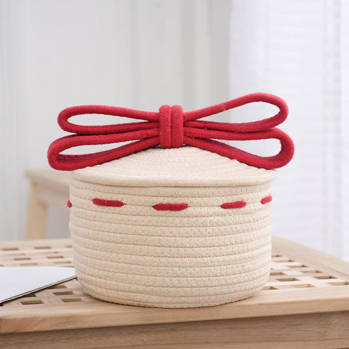 Christmas Basket Cute Decorative Bow Basket for Cafe Restaurant Drawing Room