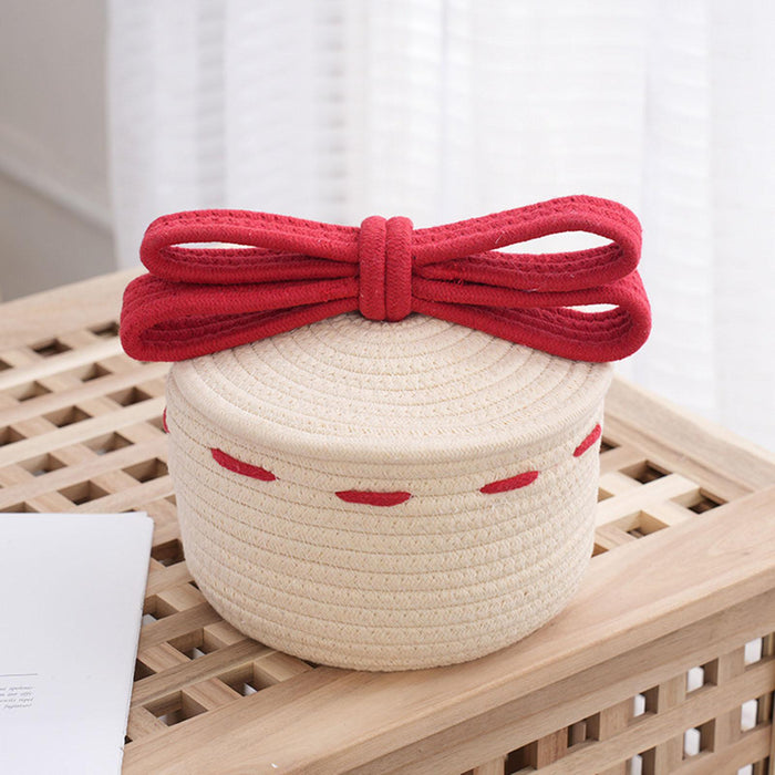 Christmas Basket Cute Decorative Bow Basket for Cafe Restaurant Drawing Room