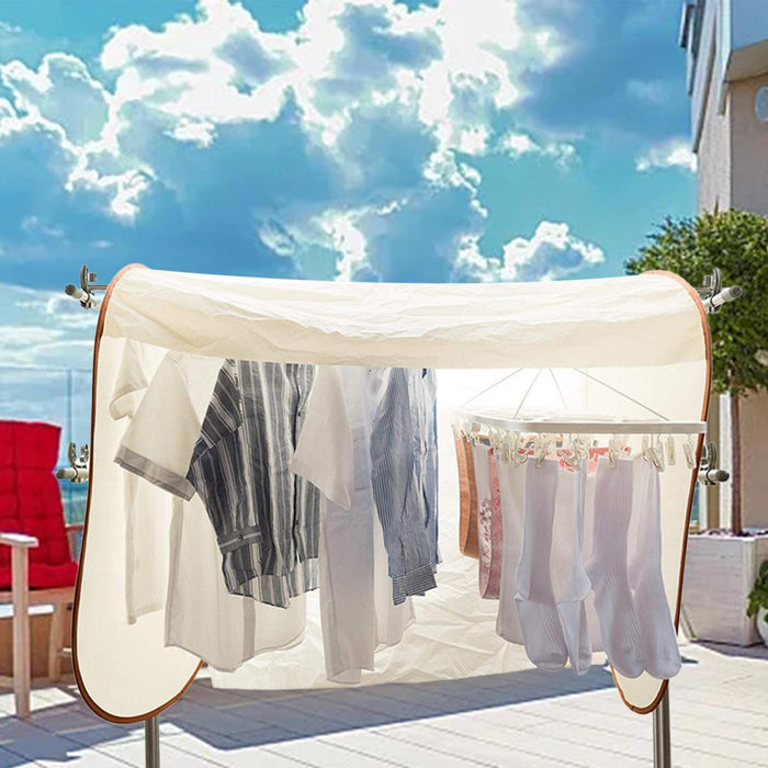 Clothes Rack Cover Closet Clothes Drying Rack Cover for Coat Trousers Skirts With Curtain 1.6 m