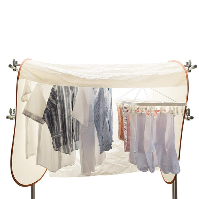 Clothes Rack Cover Closet Clothes Drying Rack Cover for Coat Trousers Skirts With Curtain 2 m