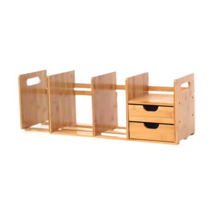 Table Bookcase with Drawer Desk Bookshelf Organizer for Garage Bedroom Study