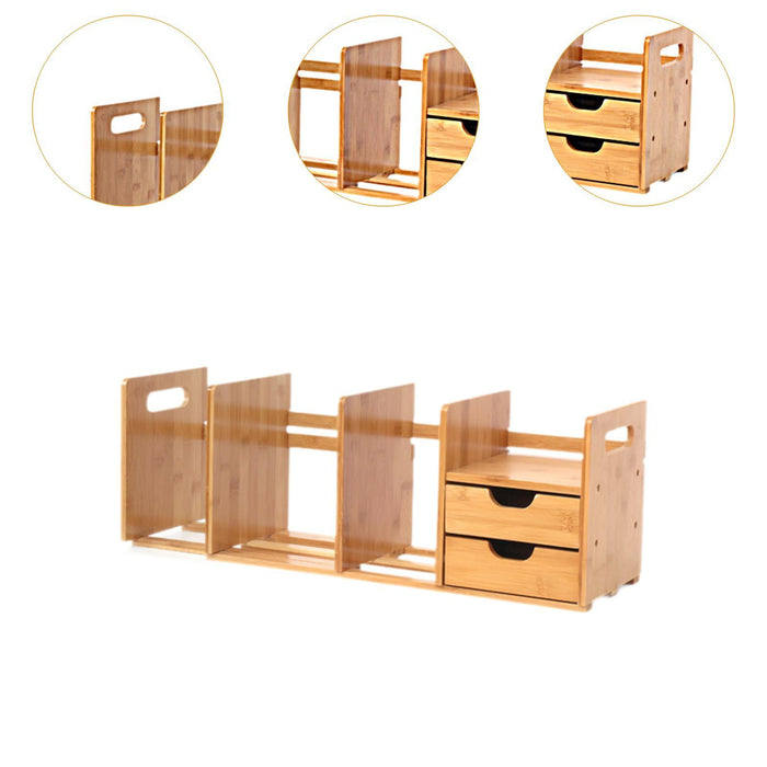 Table Bookcase with Drawer Desk Bookshelf Organizer for Garage Bedroom Study