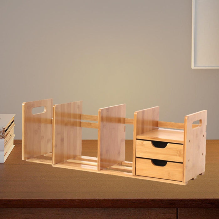 Table Bookcase with Drawer Desk Bookshelf Organizer for Garage Bedroom Study