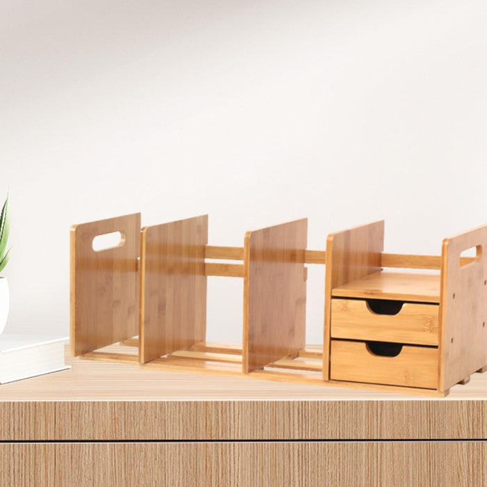 Table Bookcase with Drawer Desk Bookshelf Organizer for Garage Bedroom Study