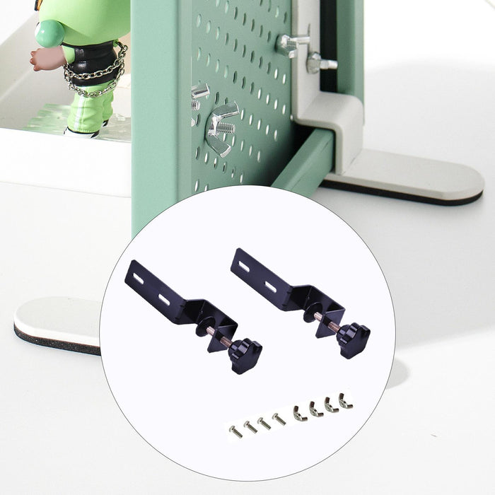 2 Pieces Pegboard Desk Mount Adjustable for 1- 4.5cm Desktop for Home Office Black