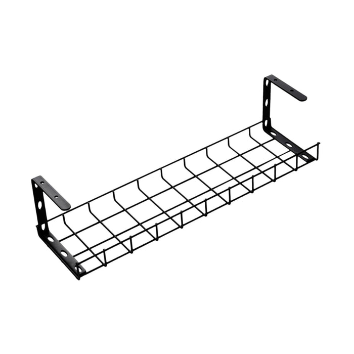 Under Desk Wire Organizing Tray Easy to Install Computer Cable Rack for Home Black