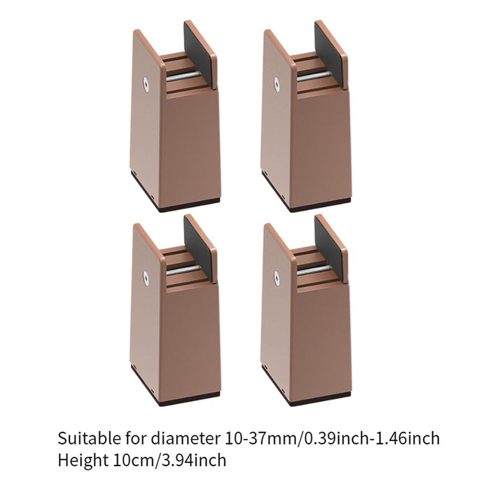 4 Pieces Bed Leg Risers Floor Protector Height Extenders for Home Couch Sofa Height 10 cm Brown