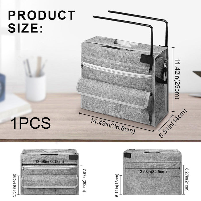 Under Desk Hanging Storage Bag Journal Document Organizer for School Office