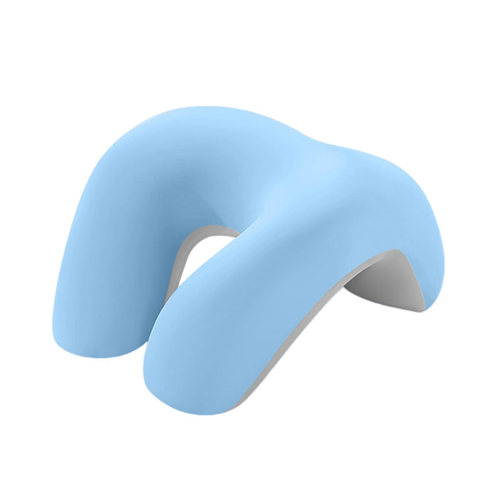 Crofta Travel Pillow Ergonomic Headrest Napping Pillow for Office Sleeping Car Blue