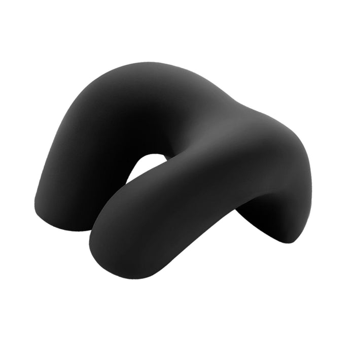 Crofta Travel Pillow Ergonomic Headrest Napping Pillow for Office Sleeping Car Black