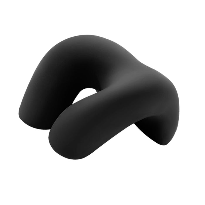 Crofta Travel Pillow Ergonomic Headrest Napping Pillow for Office Sleeping Car Black