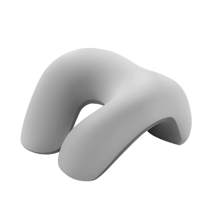 Crofta Travel Pillow Ergonomic Headrest Napping Pillow for Office Sleeping Car Light Gray