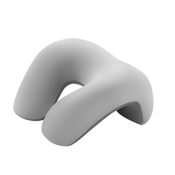 Crofta Travel Pillow Ergonomic Headrest Napping Pillow for Office Sleeping Car Light Gray