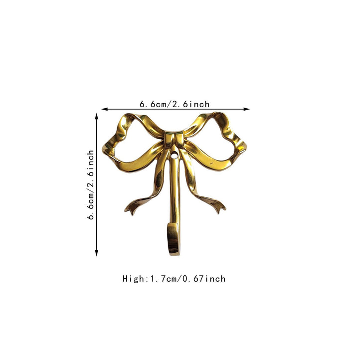 3x Butterfly Knot Wall Hooks Art Brass Hooks for Home Apartment Drawing Room 6.6 cmx6.6 cmx1.7 cm