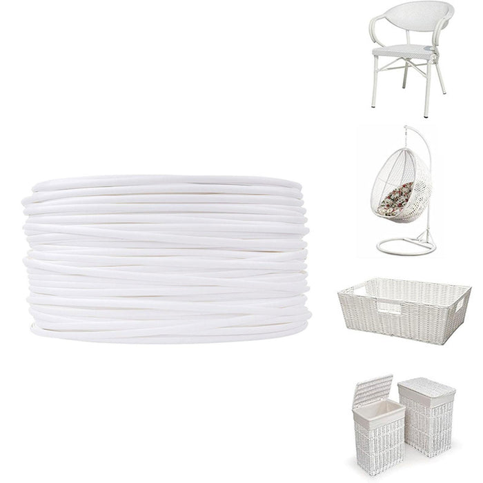 120 Feet Wicker Repair Kit DIY Crafts Portable for Chair Garden Wicker Table White