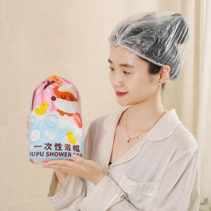 100Pcs Disposable Shower Caps Elastic Bath Cap for Swimming Women Men Ladies