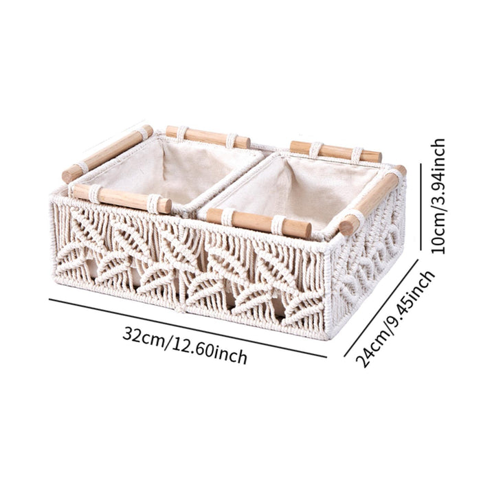 3x Macrame Storage Baskets Decorative Basket for Bathroom Countertop Nursery