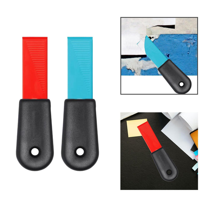 2 in 1 Cleaning Scraper Hand Tool Self Sharpening Tools for Cooktop Home Gum Red