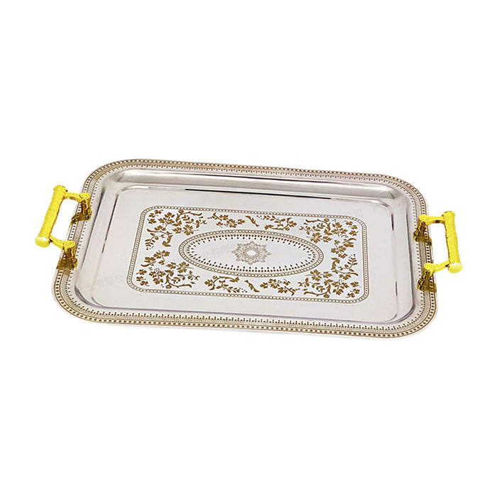 Crofta Rectangle Serving Tray Tea Cup Holder for Entertaining Dressing Room Wedding 46cmx33.5cmx1.7cm