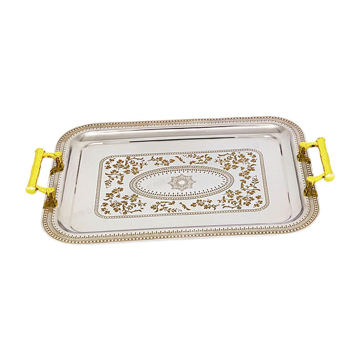 Crofta Rectangle Serving Tray Tea Cup Holder for Entertaining Dressing Room Wedding 46cmx33.5cmx1.7cm