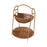 Crofta Fruit Basket Stand Two Tiered Handwoven Countertop for Breads Fruits Dessert