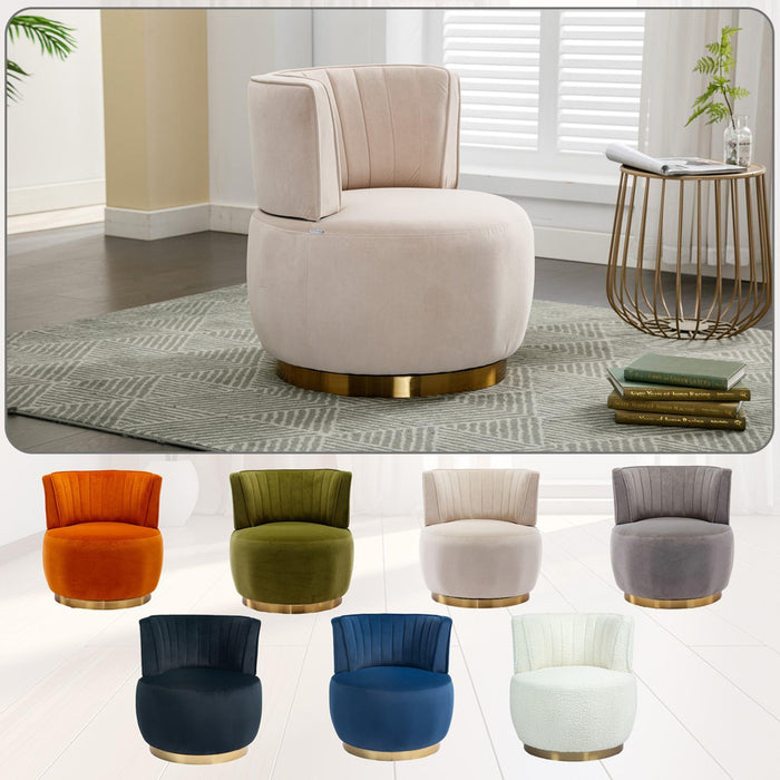 360 Degree Swivel Barrel Sofa Chairs, Round Armchairs