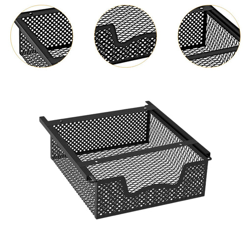 Crofta Hanging Pullout Drawer Basket Under Desk Organizer for Kitchen Office Pantry