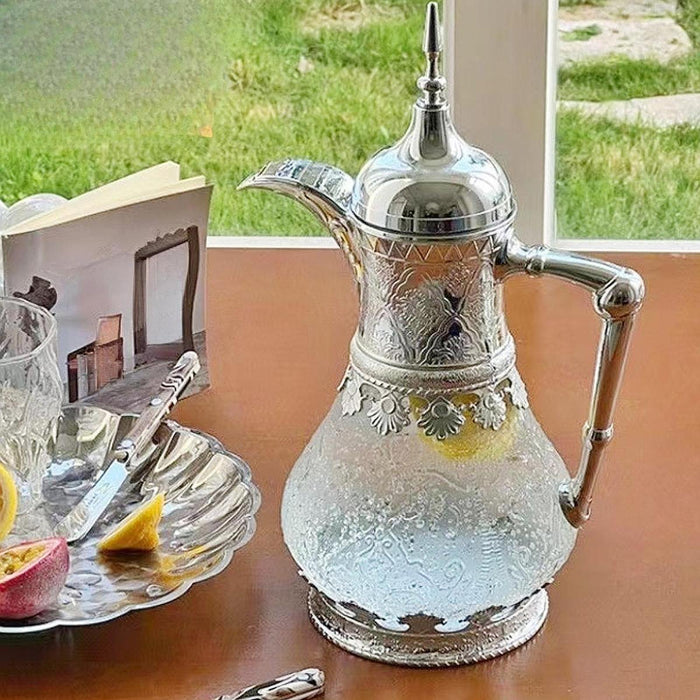 Arabian Thermal Coffee Pot Household Portable Luxury Insulated Coffee Carafe Silver