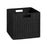 Crofta Woven Storage Basket Folding Sundries Organizer for Apartment Household Dorm Black 1pcs