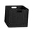 Crofta Woven Storage Basket Folding Sundries Organizer for Apartment Household Dorm Black 1pcs