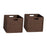 Crofta Woven Storage Basket Folding Sundries Organizer for Apartment Household Dorm Dark Brown 2pcs