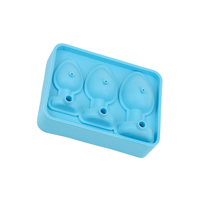 Crofta Silicone Ice Cubes Mould 3 Grids Ice Cubes Tray for Drinks Coffee Restaurant Blue