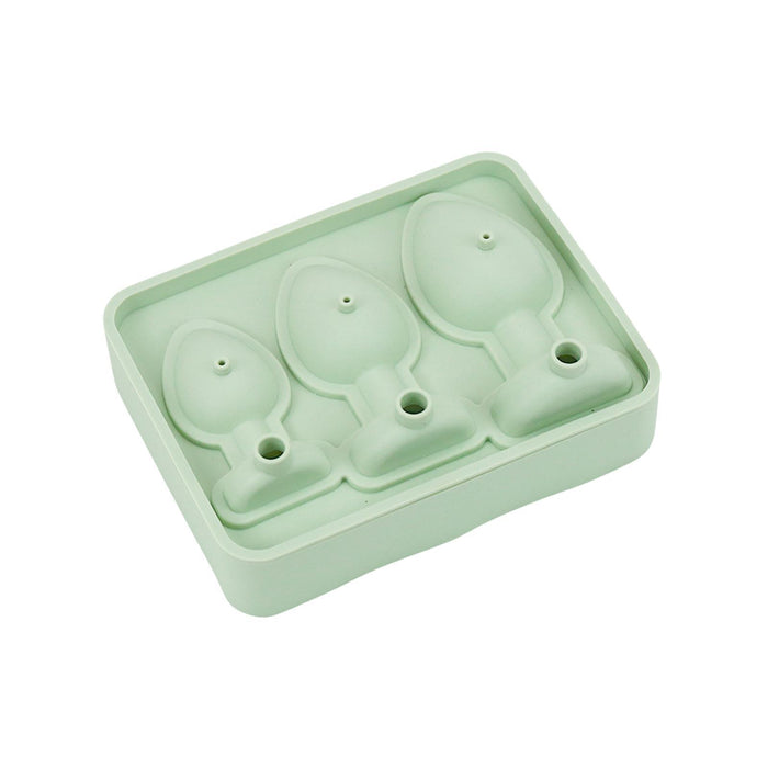 Crofta Silicone Ice Cubes Mould 3 Grids Ice Cubes Tray for Drinks Coffee Restaurant Green