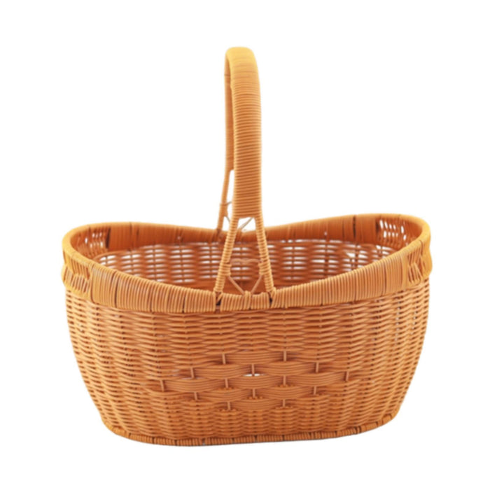 Crofta Woven Picnic Basket Ornament Flower Basket for Fishing Garden Party Supplies