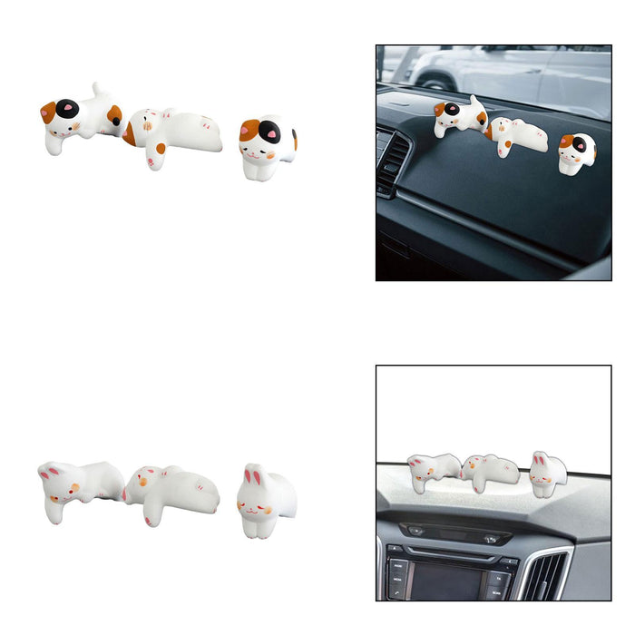 3Pcs Dashboard Decoration Crafts Car Decoration for Office Cabinet Bookshelf Cat