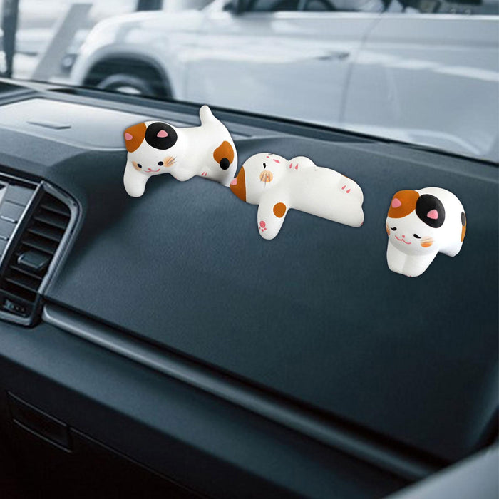 3Pcs Dashboard Decoration Crafts Car Decoration for Office Cabinet Bookshelf Cat